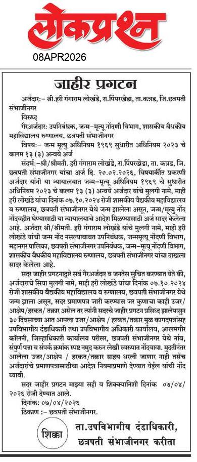 lokprashna Daily News Paper