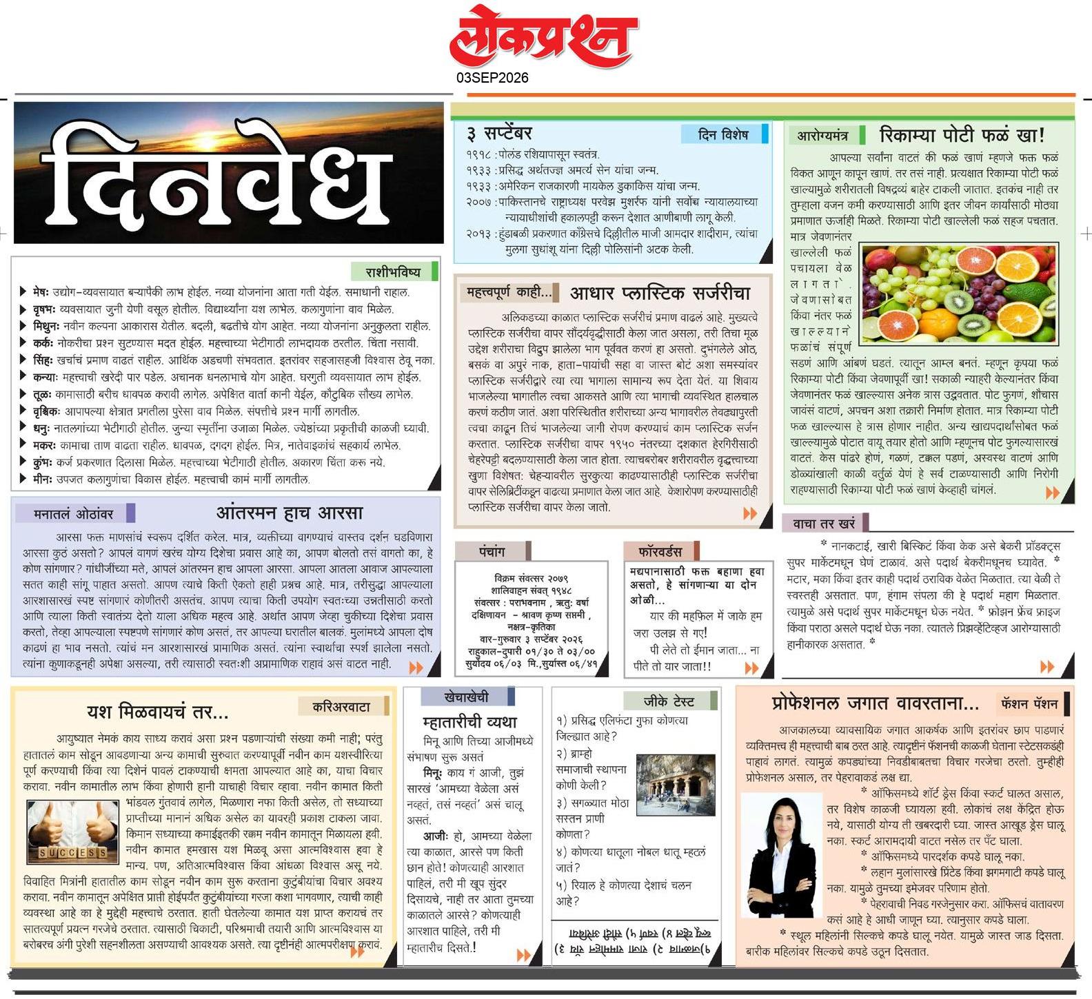 lokprashna Daily News Paper